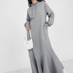 Styli Hooded Maxi Jumper Dress-image-27