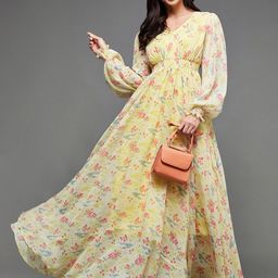 Miss Chase Floral Printed Puff Sleeve Maxi Dress-picture-23