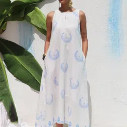 Chidiyaa Keyhole neck Sleeveless A-line Ethnic Dress-picture-20