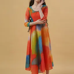 BAESD Girls Dyed Georgette Maxi Dress-image-19