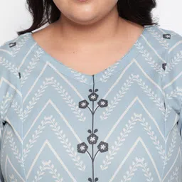 Amydus Women Plus Size Blue Aaloka Printed Maxi Dress image 2