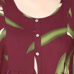 9shines Label Abstract Printed Flared Sleeves Maternity Maxi Dress image 5