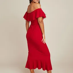 Styli Off Shoulder Bodycon Maxi Dress image 3
