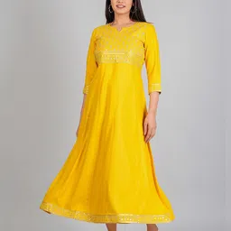 Radhika Fashion Sequined Embroidered Fit and Flare Ethnic Dress image 2