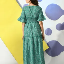 fuchsia PRETTY LOVING THING Women Flared Sleeve Fit and Flare Maxi Dress image 5