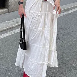 LULU & SKY Pure Cotton A-line Maxi Skirt image 1