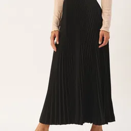 all about you her by invictus Black Gathered or Pleated Flared Maxi Skirt image 3
