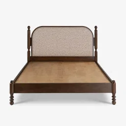 orange tree Ukti Queen Size Bed In In Walnut Finish image 1