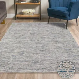 Denim Wool & Viscose Abstract 9' x 6' Hand Woven Carpet By Kaleen India-picture-27