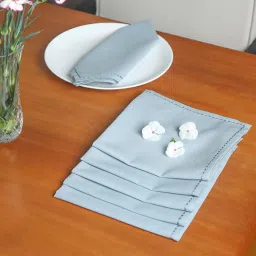 zeba Blue Cotton (16x 16 )Inch Table Napkins (Set of 6) image 1