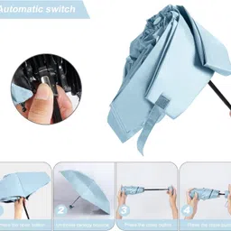 toriyox Mini Folding Compact Umbrella with Case,Portable Umbrella,Small Sun,Rain Pocket Umbrella image 4