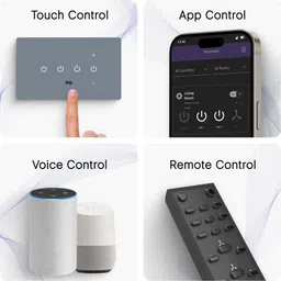 iotics Smart Touch Switch for 3 Light & Dimmer, Remote, Mobile App, Alexa & Google Home Smart Switch image 2