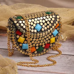 anekaant Party Gold Clutch image 1