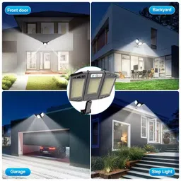 PARSPAR Motion Sensor Outdoor Lights, Solar Outdoor Light High Photovoltaic Efficiency IP64 Flexible COB Ultra Wide Lighting image 5