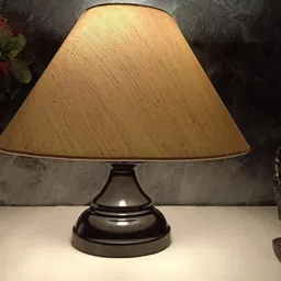 candela Conical Shade and Beautiful Black Base Table Lamp for Bedroom and Drawing Room Table Lamp image 3