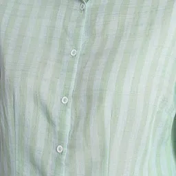 crimsoune club Women Slim Fit Striped Spread Collar Casual Shirt image 5