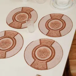 hosta homes Set of 4 Pure Cotton Geometric Print Digitally Printed Table Runners-picture-28