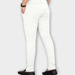 trending stellalifestyle Men Slim Fit White Lycra Blend Trousers image 2