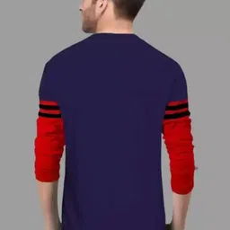 kaspy Men Colorblock Round Neck Polyester Red T-Shirt image 2