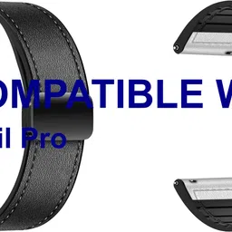 ACM WSM28P22BKWT3838 Pack of 2 Watch Strap Leather Magnetic Silicone 22mm for Boult Trail Pro Smartwatch (Black/White) Smart Watch Strap-picture-27