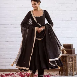 prabhjifashion Self Design Art Silk Stitched Anarkali Gown-picture-32