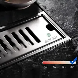 spazio Floor Stainless Steel Push Down Strainer image 4