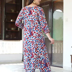 dhibha Women Viscose Rayon Kurta Pant Set image 2