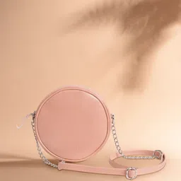 Solid Casual POWDER PINK Sling Bag Sling Bag-image-12