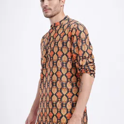 anouk rustic Men Printed Polyester Straight Kurta image 5