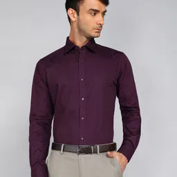 raymond Men Slim Fit Solid Spread Collar Formal Shirt-picture-27