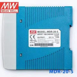 Mean Well 5 Volt 3 Amp Din rail Smps (Power Supply ), MDR-20-5 Industrial & LED 20 Watts Computer PSU with 0 SATA Cables-picture-12