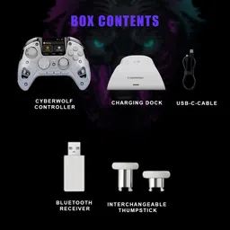 Cyberwolf Vision Alpha Interactive Display Wireless Controller with Charging Dock Gamepad image 3