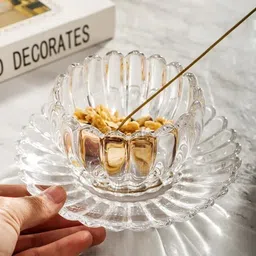 glassbunny Glass Flower Glass Serving Bowl And Plate, Dessert Cup Ice Cream, Sundae, Sweets, image 2