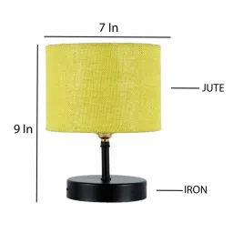 Devansh Iron Table Lamp With Yellow Jute Shade by New Era image 5