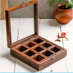 elave handicrafts Sauce Set Wooden, Glass image 3