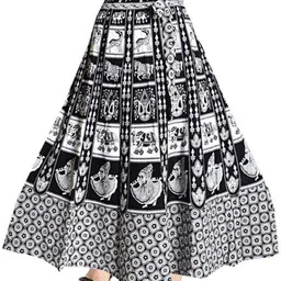 unique choice Women Printed Wrap Around White Skirt-picture-19