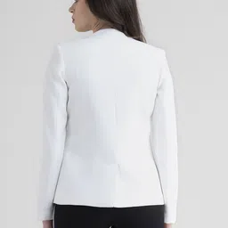 fable street Women Solid Single Breasted Formal Blazer image 5