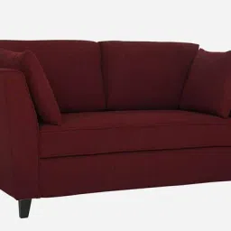 woodsworth from pepperfry Miranda Chenille Fabric 2 Seater Sofa In Garnet Red Colour image 4
