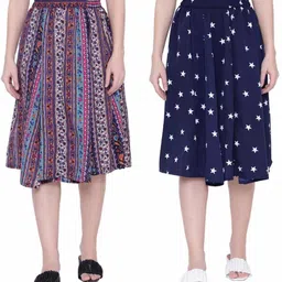 manat diva Women Printed A-line Multicolor Skirt-picture-25