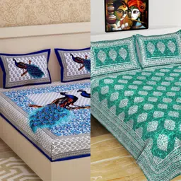 poorak Cotton Double Flat 210 TC Jaipuri Prints Bedsheet-picture-13
