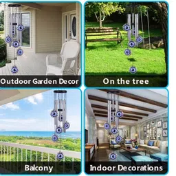 suthar Evil Eye Metal Wind Chime with Hanging Discs – Protective & Decorative Aluminium, Plastic Windchime image 3