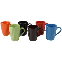 cdi (Set of 6) 300ml Liner Design Ceramic Coffee Mug (Multicolour) image 4