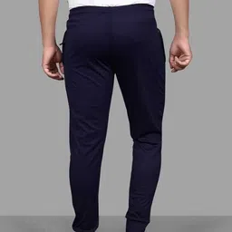 poplens Pack of 2 Men Solid Black, Dark Blue Track Pants image 5