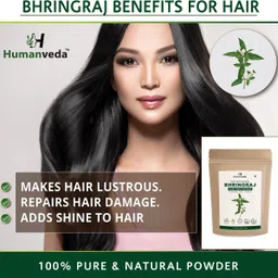 humanveda Bhringraj & Hibiscus Powder Natural & Pure for Hair (100g + 100g=200g) pack of 2 image 4