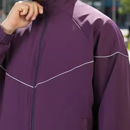 CHKOKKO Solid Men Wind Cheater image 5