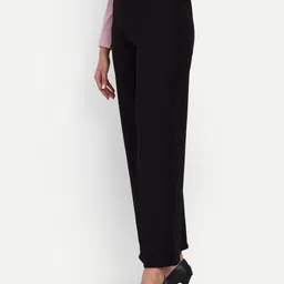 broadstar Women Loose Fit Black Lycra Blend Trousers image 2