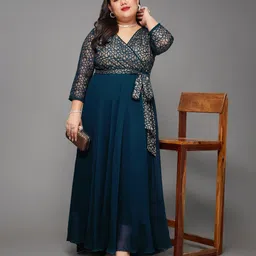 miss chase Women Maxi Blue Full Length Dress image 2