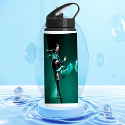 printingzone Ronaldo Sipper Water Bottle Printed Bottle For kids Boys Girl (BK41) 600 ml Water Bottle image 2