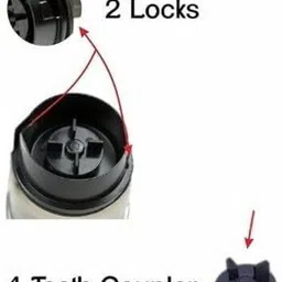 sunsenterprises Combo Chutney Jar Mixer Jar 400 Fit on 2 Lock & 4 Teeth Coupler Mixer Juicer Jar image 3