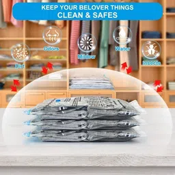 heinriched Vacuum Bags for Clothes with Pump, Packing Bags for Clothes, Cloth Bags, High Volume Storage Vacuum Bags image 5